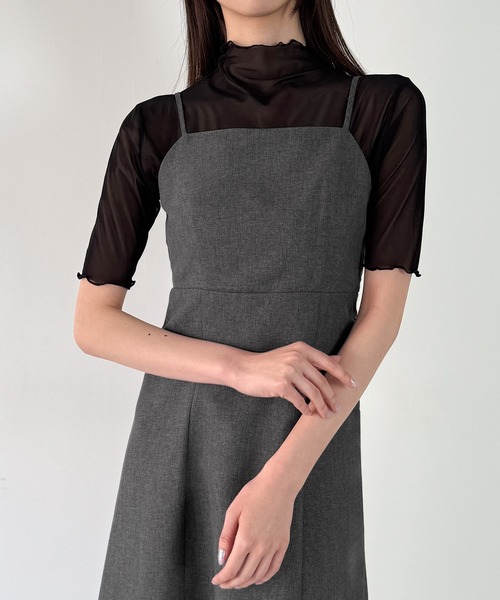 junoah(ジュノア)の「リネンライクバックリボンキャミワンピース(薄手、裏地なし)(ワンピース・レディース・チャコール/ライトベージュ/ブラック・SMALL/MEDIUM/LARGE)」の13枚目の写真