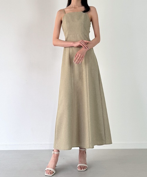 junoah(ジュノア)の「リネンライクバックリボンキャミワンピース(薄手、裏地なし)(ワンピース・レディース・チャコール/ライトベージュ/ブラック・SMALL/MEDIUM/LARGE)」の17枚目の写真