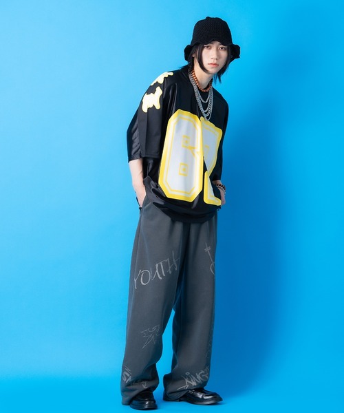 a.p.o.v.(エーピーオービー)の「a.p.o.v. ナンバリングビッグプリントメッシュ切替フットボールシャツ(Tシャツ/カットソー・メンズ・ブラック/レッド/ネイビー・ONESIZE)」の9枚目の写真