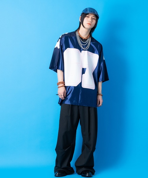 a.p.o.v.(エーピーオービー)の「a.p.o.v. ナンバリングビッグプリントメッシュ切替フットボールシャツ(Tシャツ/カットソー・メンズ・ブラック/レッド/ネイビー・ONESIZE)」の12枚目の写真