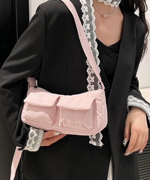 Ritzy(リッツィー)の「6色展開 ビックポケットショルダーバッグ(バックパック/リュック・レディース・ブラック/ベージュ/ピンク/ブルー/グリーン/ラベンダー・FREE)」の9枚目の写真