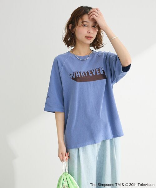 The Simpsons（ザ・シンプソンズ）の「The SimpsonsピグメントラグランTEE（Tシャツ/カットソー・レディース・オフホワイト/チャコールグレー/ネイビー・FREE）」の5枚目の写真