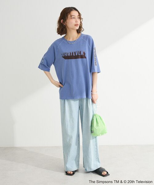 The Simpsons（ザ・シンプソンズ）の「The SimpsonsピグメントラグランTEE（Tシャツ/カットソー・レディース・オフホワイト/チャコールグレー/ネイビー・FREE）」の6枚目の写真