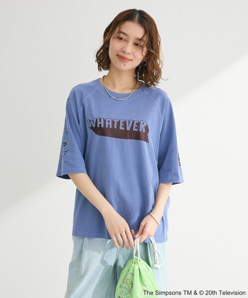 The Simpsons（ザ・シンプソンズ）の「The SimpsonsピグメントラグランTEE（Tシャツ/カットソー・レディース・オフホワイト/チャコールグレー/ネイビー・FREE）」の9枚目の写真
