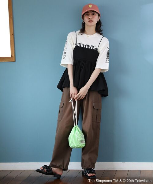 The Simpsons（ザ・シンプソンズ）の「The SimpsonsピグメントラグランTEE（Tシャツ/カットソー・レディース・オフホワイト/チャコールグレー/ネイビー・FREE）」の18枚目の写真