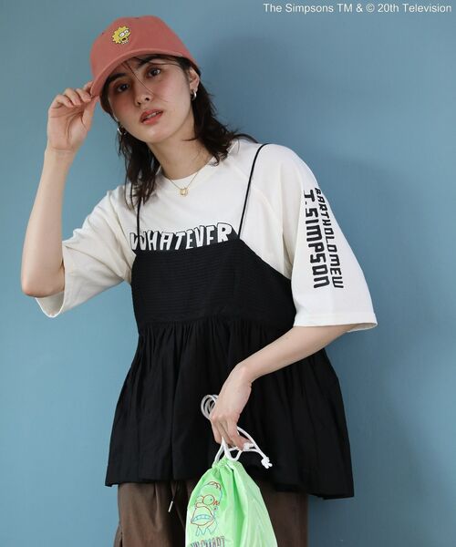 The Simpsons（ザ・シンプソンズ）の「The SimpsonsピグメントラグランTEE（Tシャツ/カットソー・レディース・オフホワイト/チャコールグレー/ネイビー・FREE）」の19枚目の写真