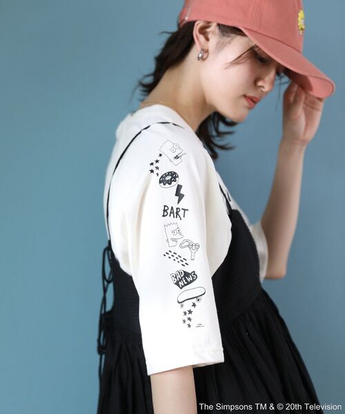 The Simpsons（ザ・シンプソンズ）の「The SimpsonsピグメントラグランTEE（Tシャツ/カットソー・レディース・オフホワイト/チャコールグレー/ネイビー・FREE）」の21枚目の写真
