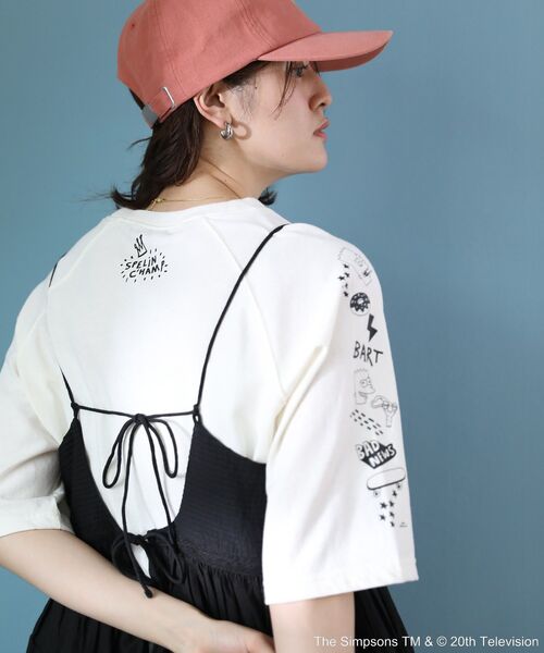 The Simpsons（ザ・シンプソンズ）の「The SimpsonsピグメントラグランTEE（Tシャツ/カットソー・レディース・オフホワイト/チャコールグレー/ネイビー・FREE）」の22枚目の写真