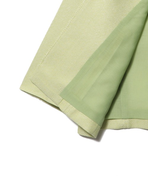 ESTNATION（エストネーション）の「ESTNATION / サマーツイードジャケット（ノーカラージャケット・レディース・ホワイト/ライトグリーン・38/36）」の4枚目の写真