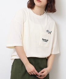 ねこぶちさん プリント＆刺繍ワイドTシャツ