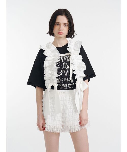 jouetie（ジュエティ）の「グランジグラフィックTシャツ（Tシャツ/カットソー・レディース・レッド/オフホワイト/ブラック・MEDIUM）」の10枚目の写真