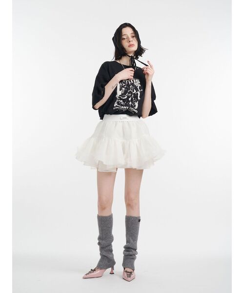 jouetie（ジュエティ）の「グランジグラフィックTシャツ（Tシャツ/カットソー・レディース・レッド/オフホワイト/ブラック・MEDIUM）」の16枚目の写真