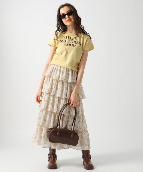 FOREVER 21(フォーエバー トゥエンティーワン)の「【2025SS】シアーティアードロングスカート(スカート・レディース・ナチュラル/ブラック・FREE)」の11枚目の写真