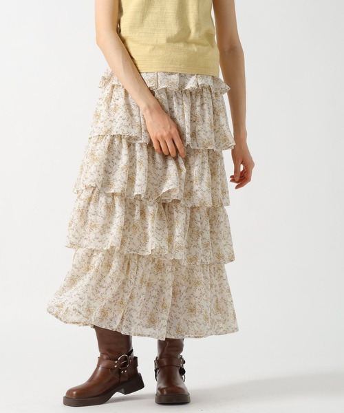 FOREVER 21(フォーエバー トゥエンティーワン)の「【2025SS】シアーティアードロングスカート(スカート・レディース・ナチュラル/ブラック・FREE)」の12枚目の写真