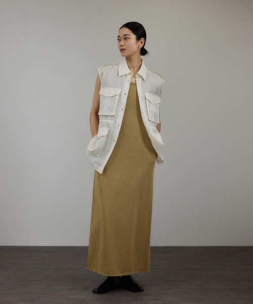 SALON adam et rope'（サロン アダム エ ロペ）の「ガーメントダイ 天竺ワンピース（ワンピース・レディース・チャコールグレー/ブラウン系その他2・FREE）」の4枚目の写真