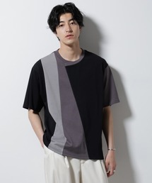 NANO universe（ナノユニバース）の「デザイン切替クルーネックTシャツ 半袖（Tシャツ/カットソー・メンズ）」