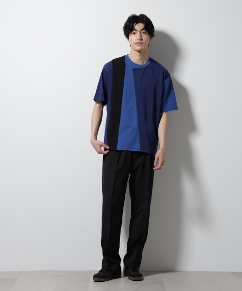 NANO universe(ナノユニバース)の「デザイン切替クルーネックTシャツ 半袖(Tシャツ/カットソー・メンズ・ブラック/アイボリー/ネイビー・L/M)」の14枚目の写真