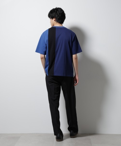 NANO universe(ナノユニバース)の「デザイン切替クルーネックTシャツ 半袖(Tシャツ/カットソー・メンズ・ブラック/アイボリー/ネイビー・L/M)」の17枚目の写真