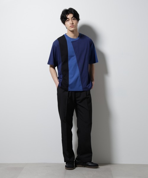 NANO universe(ナノユニバース)の「デザイン切替クルーネックTシャツ 半袖(Tシャツ/カットソー・メンズ・ブラック/アイボリー/ネイビー・L/M)」の15枚目の写真