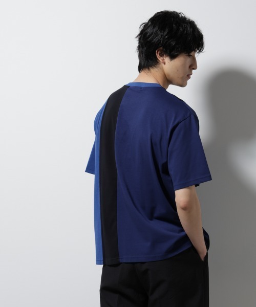 NANO universe(ナノユニバース)の「デザイン切替クルーネックTシャツ 半袖(Tシャツ/カットソー・メンズ・ブラック/アイボリー/ネイビー・L/M)」の12枚目の写真