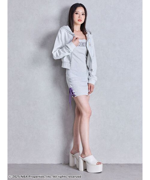 GYDA（ジェイダ）の「NBA SIDEレースアップベアワンピース（ワンピース・レディース・ブラック/ライトグレー/ネイビー・FREE）」の8枚目の写真