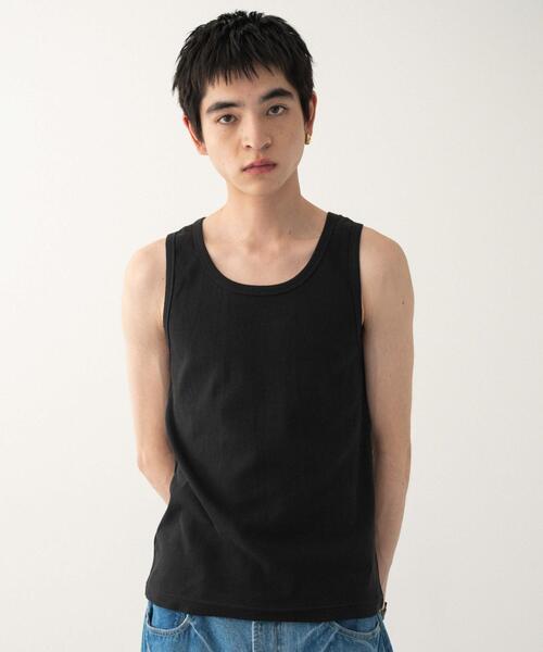 WEGO(ウィゴー)の「WEGO/リブタンクトップ(タンクトップ・メンズ・ブラック/ブラック系その他/ホワイト・MEDIUM/LARGE)」の13枚目の写真