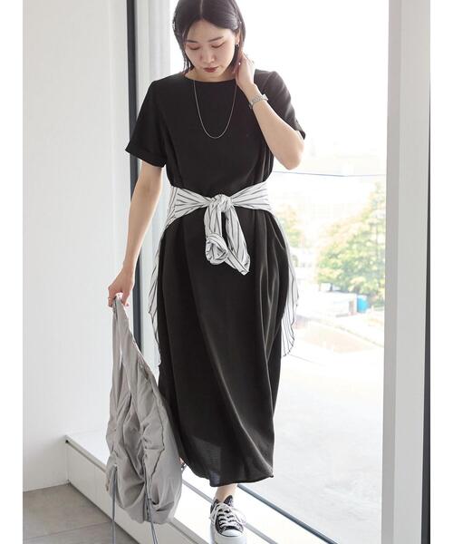 Samansa Mos2 blue（サマンサモスモスブルー）の「リネンタッチマキシワンピース（ワンピース・レディース・ブルー/ブラック/ベージュ・F）」の8枚目の写真