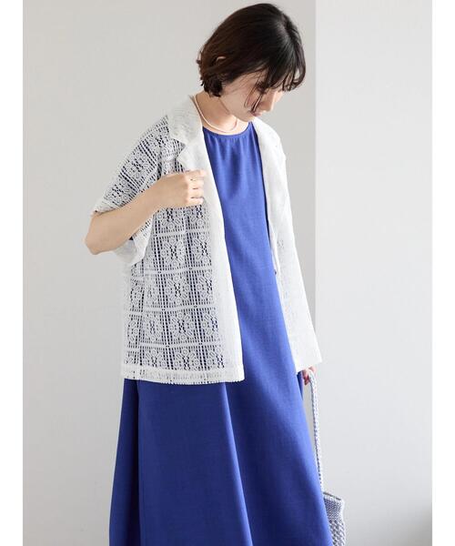 Samansa Mos2 blue（サマンサモスモスブルー）の「リネンタッチマキシワンピース（ワンピース・レディース・ブルー/ブラック/ベージュ・F）」の18枚目の写真