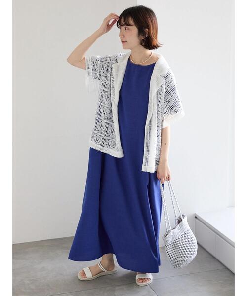 Samansa Mos2 blue（サマンサモスモスブルー）の「リネンタッチマキシワンピース（ワンピース・レディース・ブルー/ブラック/ベージュ・F）」の20枚目の写真