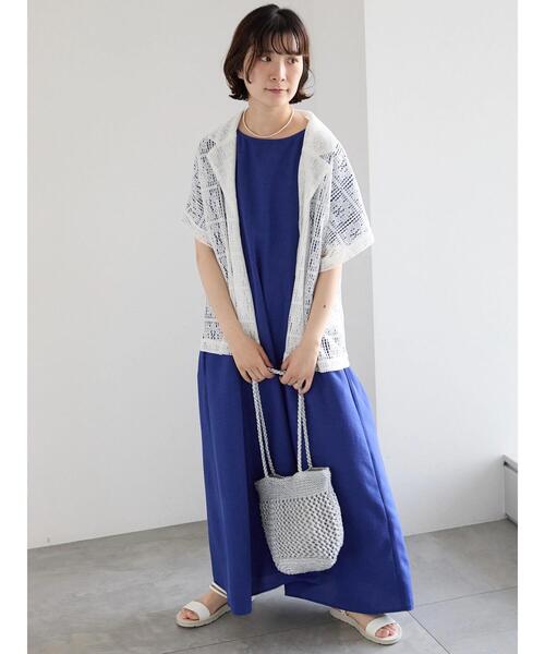 Samansa Mos2 blue（サマンサモスモスブルー）の「リネンタッチマキシワンピース（ワンピース・レディース・ブルー/ブラック/ベージュ・F）」の22枚目の写真