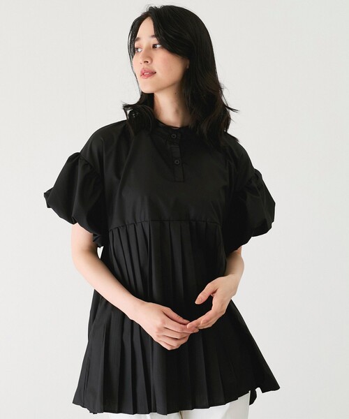 Jayro(ジャイロ)の「プリーツ切替パフスリーブブラウス(シャツ/ブラウス・レディース・ブラック/ブルー/ベージュ/ホワイト・FREE)」の5枚目の写真