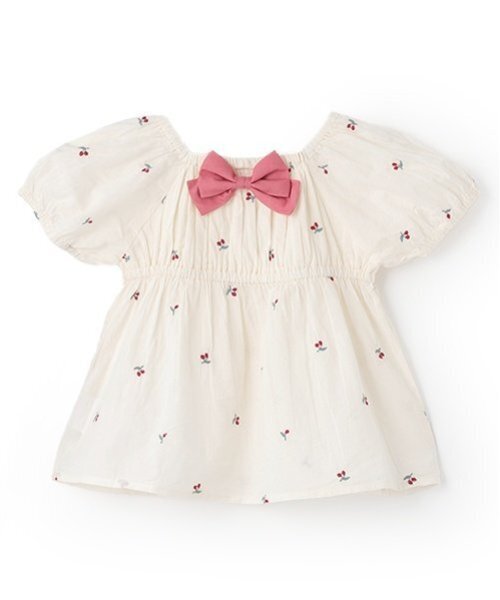 petit main（プティマイン）の「チェリー刺しゅうパフブラウス（シャツ/ブラウス・キッズ・アイボリー/ライトブルー・120cm/90cm/100cm/130cm/80ｃｍ/110cm）」の13枚目の写真