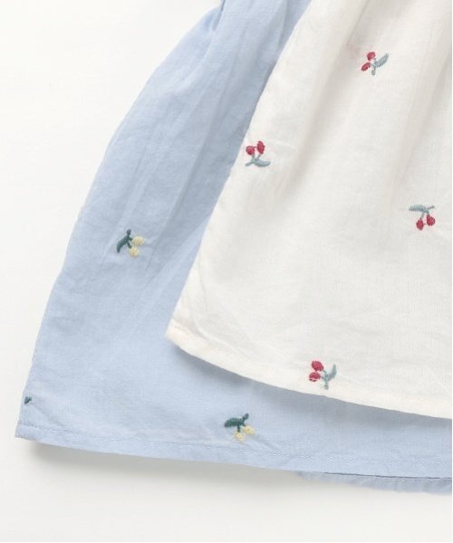 petit main（プティマイン）の「チェリー刺しゅうパフブラウス（シャツ/ブラウス・キッズ・アイボリー/ライトブルー・120cm/90cm/100cm/130cm/80ｃｍ/110cm）」の8枚目の写真