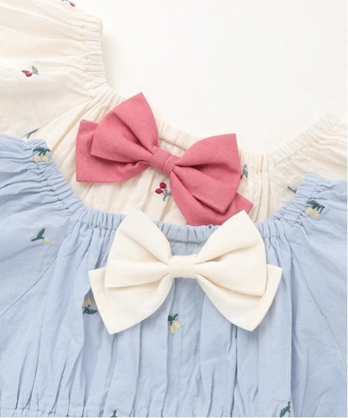 petit main（プティマイン）の「チェリー刺しゅうパフブラウス（シャツ/ブラウス・キッズ・アイボリー/ライトブルー・120cm/90cm/100cm/130cm/80ｃｍ/110cm）」の9枚目の写真