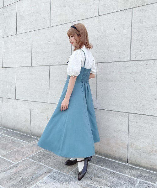 F i.n.t（フィント）の「フロントレースアップコルセットキャミワンピース/F&A　夏服（ワンピース・レディース・チャコールグレー/ピンクベージュ/ブルーグリーン・FREE）」の8枚目の写真