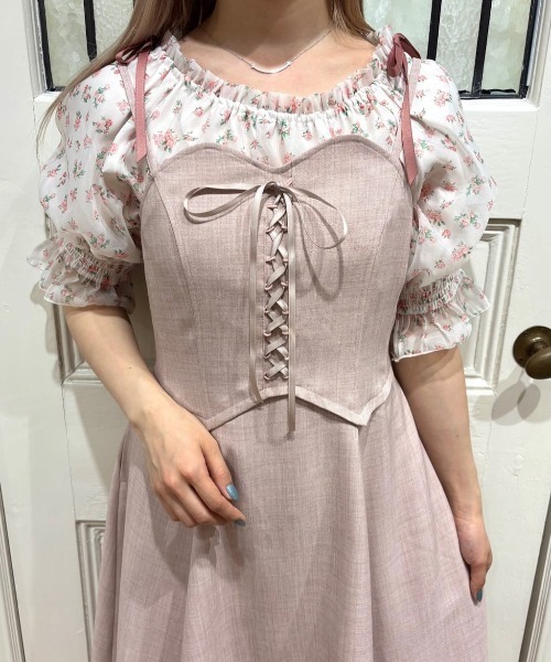 F i.n.t（フィント）の「フロントレースアップコルセットキャミワンピース/F&A　夏服（ワンピース・レディース・チャコールグレー/ピンクベージュ/ブルーグリーン・FREE）」の13枚目の写真