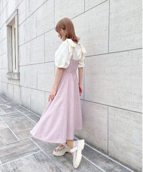 F i.n.t（フィント）の「フロントレースアップコルセットキャミワンピース/F&A　夏服（ワンピース・レディース・チャコールグレー/ピンクベージュ/ブルーグリーン・FREE）」の20枚目の写真