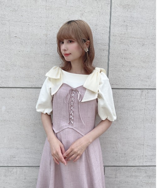 F i.n.t（フィント）の「フロントレースアップコルセットキャミワンピース/F&A　夏服（ワンピース・レディース・チャコールグレー/ピンクベージュ/ブルーグリーン・FREE）」の21枚目の写真