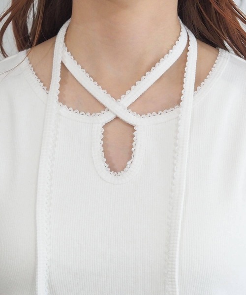 tiptop(ティップトップ)の「テレコチョーカータンクトップ(タンクトップ・レディース・ブラック/レッド/オフホワイト/ホワイト系その他・FREE)」の16枚目の写真