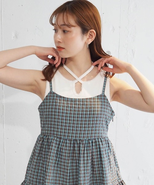 tiptop(ティップトップ)の「テレコチョーカータンクトップ(タンクトップ・レディース・ブラック/レッド/オフホワイト/ホワイト系その他・FREE)」の6枚目の写真