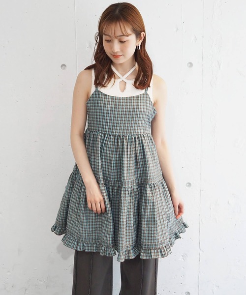 tiptop(ティップトップ)の「テレコチョーカータンクトップ(タンクトップ・レディース・ブラック/レッド/オフホワイト/ホワイト系その他・FREE)」の7枚目の写真