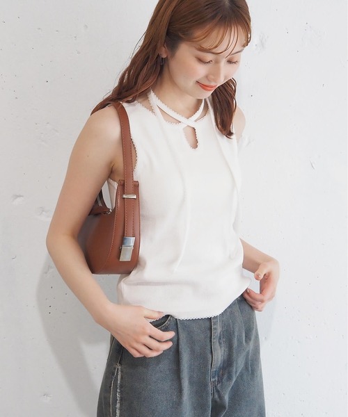 tiptop(ティップトップ)の「テレコチョーカータンクトップ(タンクトップ・レディース・ブラック/レッド/オフホワイト/ホワイト系その他・FREE)」の12枚目の写真