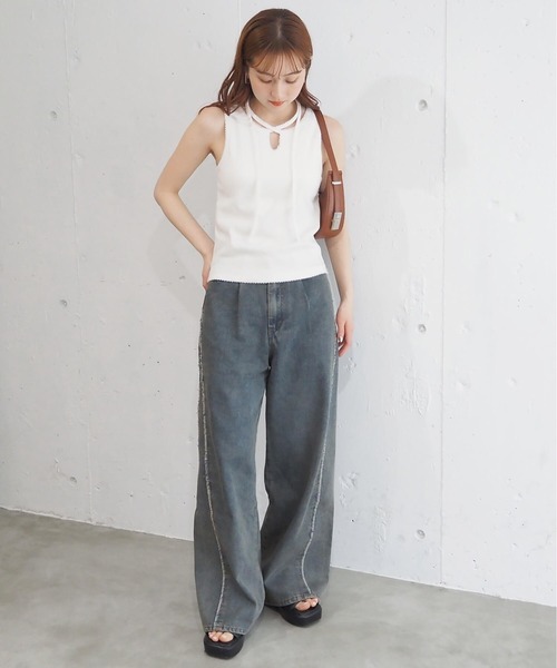 tiptop(ティップトップ)の「テレコチョーカータンクトップ(タンクトップ・レディース・ブラック/レッド/オフホワイト/ホワイト系その他・FREE)」の14枚目の写真