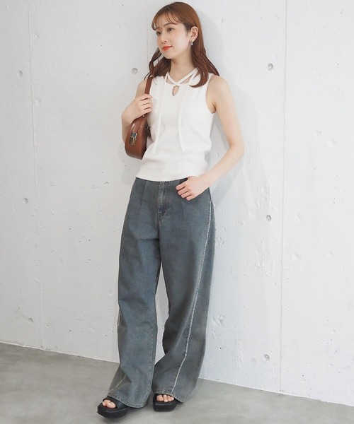 tiptop(ティップトップ)の「テレコチョーカータンクトップ(タンクトップ・レディース・ブラック/レッド/オフホワイト/ホワイト系その他・FREE)」の15枚目の写真