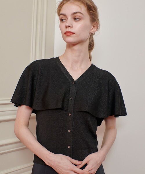 ルルウィルビー 25AW メタリックヤーンケーププルオーバー リブニット allureville｜【LOULOU WILLOUGHBY】メタリックヤーンケーププル