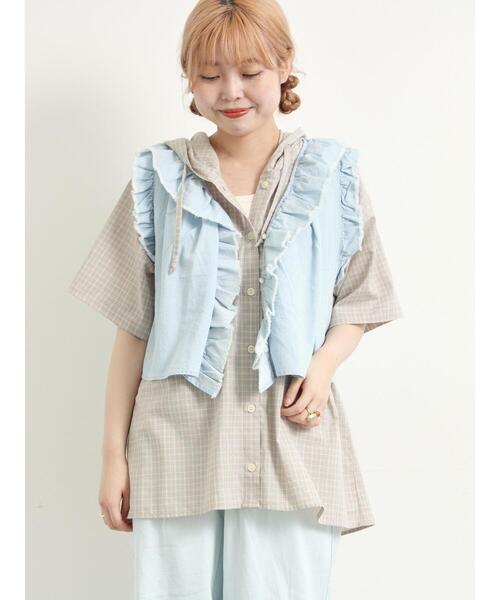 SM2（エスエムツー）の「チェック柄フードシャツ（シャツ/ブラウス・レディース・チャコールグレー/ブルー/グレー・F）」の17枚目の写真