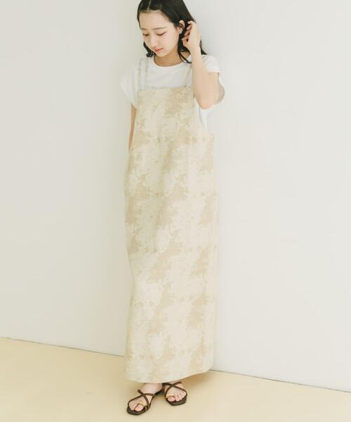 セール】リネン混ジャガードキャミワンピース（ワンピース）｜ITEMS