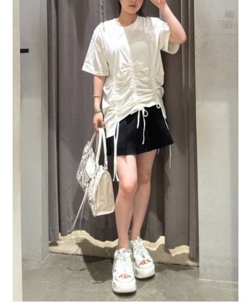 tシャツ STEPHEM SHIRRING T/SH ステファン シャーリング Tシャツ 半袖 夏服 レディース セール】STEPHEM SHIRRING T/SH ステファン シャーリング T