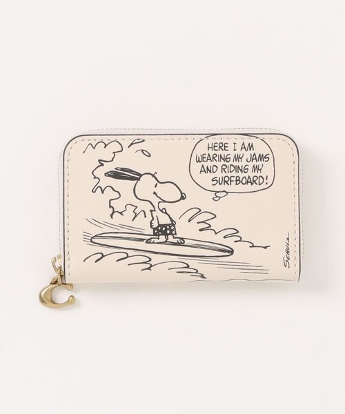 スヌーピー限定コラボ【COACH】ジップ カードケース COACH - 【COACH X PEANUTS】ジップ カード ケース・スヌーピー