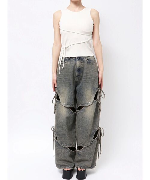 EMODA(エモダ)の「クロスフィットリボントップ(Tシャツ/カットソー・レディース・グレー/ホワイト/ブラック・FREE)」の13枚目の写真